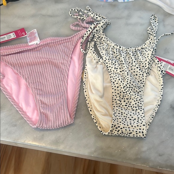 Xhilaration Pink and White Striped Bikini - Picture 1 of 13